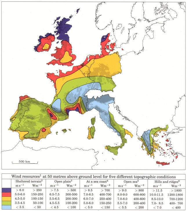 wind atlas of Europe